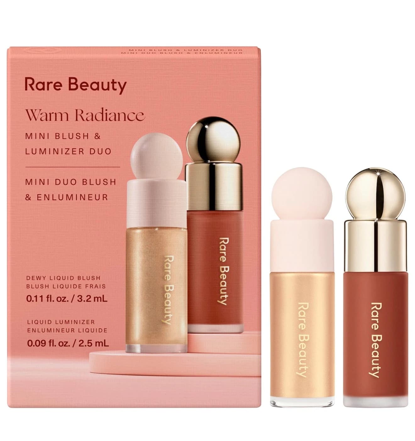 Set Rare Beauty Warm Radiance Mini Blush & Luminizer